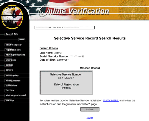 selective service screen