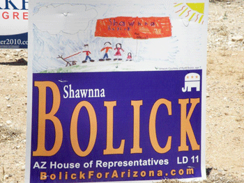sahwna bolick campaign sign