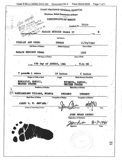 obama birth certificate from kenya