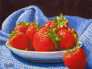 ripe strawberries painting