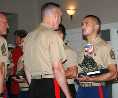 RJ FRAME RECEIVING MARINE CORPS SECURITY GUARD OF THE YEAR AWARD