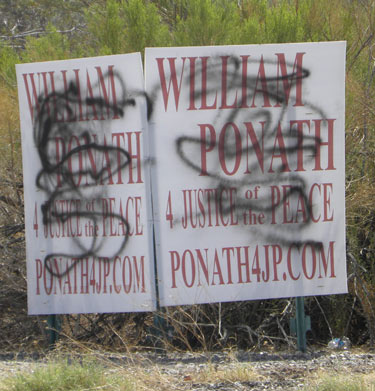 bill ponath signs vandaled