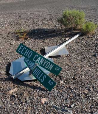 downed road sign