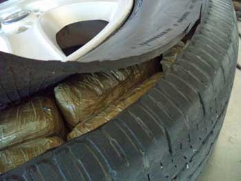 meth smuggeled in tire