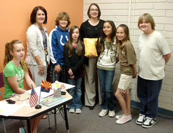 black mountain elementary students donating to deset foothills land trust