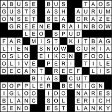 crossword puzzle solution