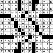 crossword puzzle solution