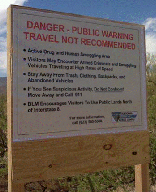 sign at border