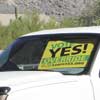 learnyes sign in truck window