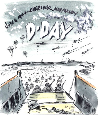 d day cartoon