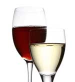 red and white wine