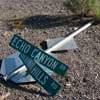 broken road sign