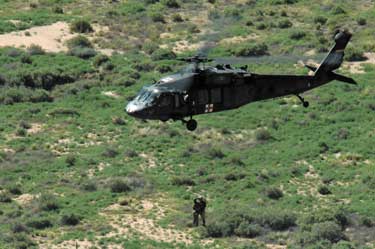 helicopter in crater